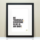 Funny Inspirational 'be Yourself' Quote Print By Wordplay Design ...