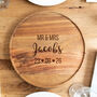 Personalised Wedding Or Anniversary Serving Board Acacia Wood Gift, thumbnail 4 of 5