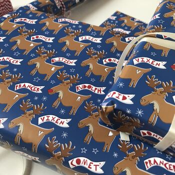 Rudolph And Reindeer Christmas Wrapping Paper, 8 of 10