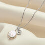 Diamond Letter Necklace In Sterling Silver With Pearl, thumbnail 2 of 9