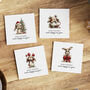 Bunny Christmas Card Pack Of Four, Hoppy New Year, thumbnail 1 of 5