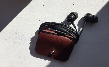 Personalised Leather Earphone Tidy Case, 6 of 8