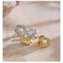 Monaco D’or Gold Pearl Daisy Flower Stud Gift Earrings, thumbnail 1 of 5