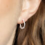 Sterling Silver Huggie Dots Earrings, thumbnail 1 of 8