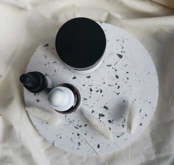 Handmade Round Midi Tray In Beige Marble Or Terrazzo, 4 of 4