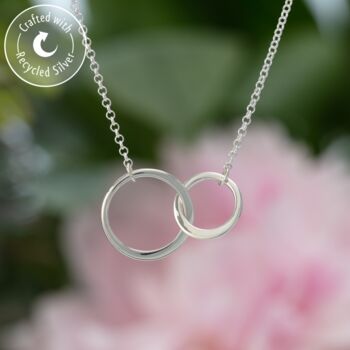 Sterling Silver Linked Circles Necklace, 2 of 8