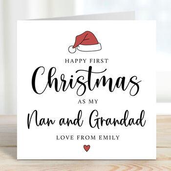 Personalised First Christmas As Nan And Grandad Card, 2 of 3