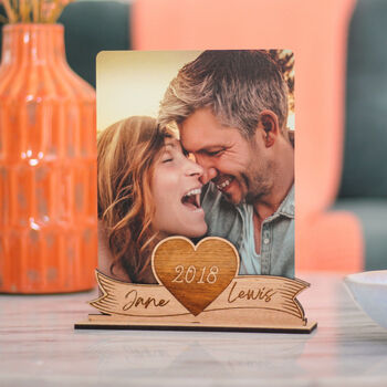 Personalised Wooden Photo Holder Frame For Valentine's, 3 of 4