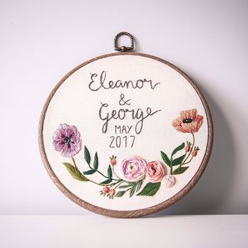 Personalised Hand Embroidered Celebration Hoop, 2 of 7