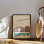 Amsterdam Travel Illustrated Poster, thumbnail 1 of 2