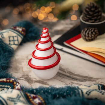 Hand Blown Glass Christmas Tree Sculpture – Forest Spiral Design, 9 of 9