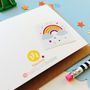 Children's Rainbow Card With Rainbow Sticker, thumbnail 4 of 5