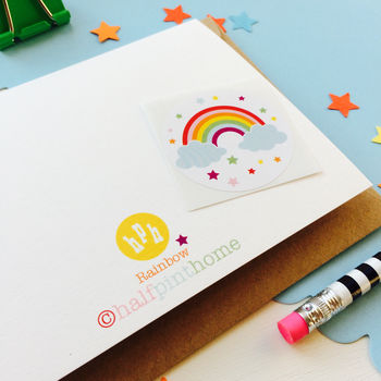Children's Rainbow Card With Rainbow Sticker, 4 of 5