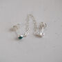Sterling Silver Heart Birthstone Chained Mini Studs, thumbnail 3 of 4