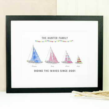 Personalised Boat Family Print, 3 of 7