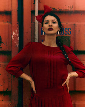 Sculptural Red Bow Fascinator 'Ava', 6 of 11