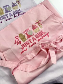 Just A Girl Who Loves Baking Embroidered Apron, 4 of 6