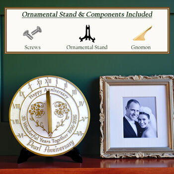 30th Pearl Anniversary Sundial Gift Celebration Present, 5 of 10