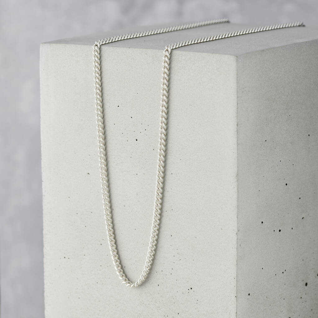 Men's Sterling Silver Curb Chain, 1 of 7