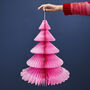 Pink Honeycomb Paper Christmas Tree, thumbnail 1 of 4