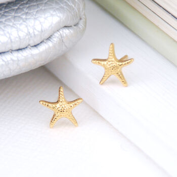 Mini 18ct Gold Starfish Stud Earrings, 3 of 7