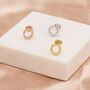 Sterling Silver Open Circle Cz Stud Earrings, thumbnail 6 of 12