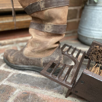 The Bruton Classic Cast Iron Boot Jack And Brush, 2 of 5