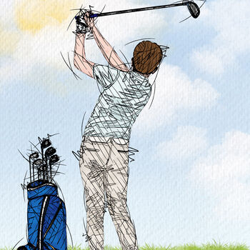 Personalised Custom Golfer Print, 6 of 10