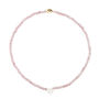 Rose Quartz Smiley Face Necklace, thumbnail 3 of 3
