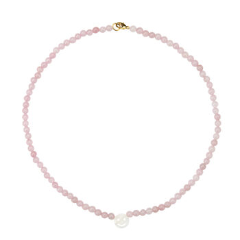 Rose Quartz Smiley Face Necklace, 3 of 3