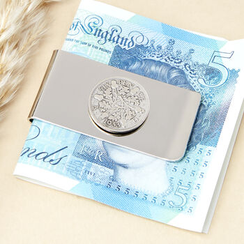 90th Birthday Sixpence Coin Money Clip, 2 of 8