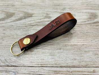 Personalised Leather Keyring, Spanish Brown, 10 of 11