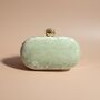 Vaniya Mint Velvet Oval Clutch, thumbnail 4 of 6