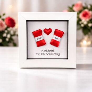 Personalised 12th Silk Anniversary Silk Ribbon Frame Gift, 5 of 11