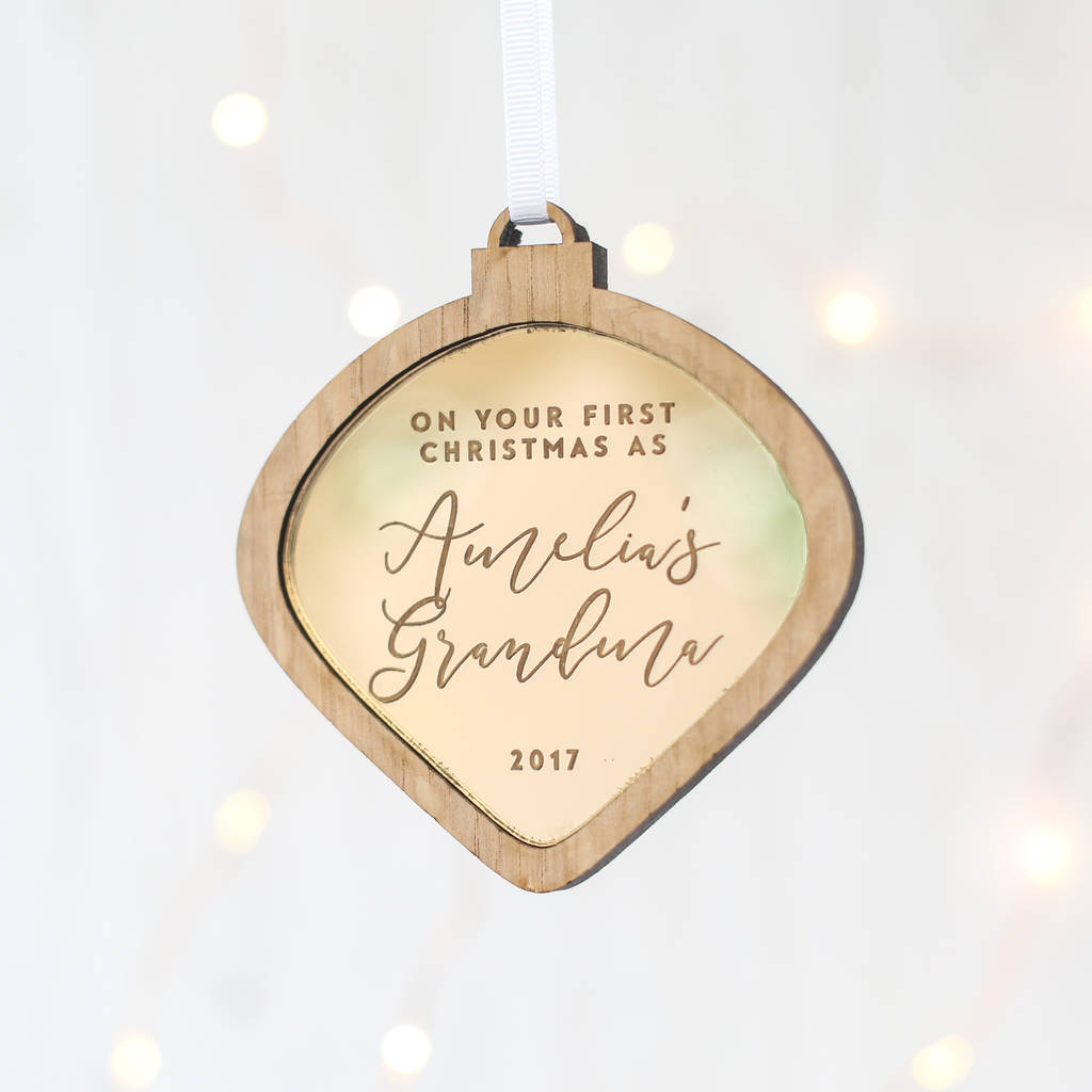 'First Christmas As A Grandparent' Personalised Bauble
