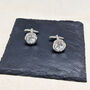 Men's Round Crystal Cufflinks, thumbnail 3 of 3