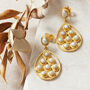 18 K Gold Pearl Teardrop Earrings: Sterling Silver Bridal Jewelry, thumbnail 3 of 8