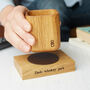 Personalised Wooden Whiskey Coaster With Leather, thumbnail 6 of 9