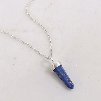 The En Pointe Lapis Lazuli Necklace, Silver, 2 of 8