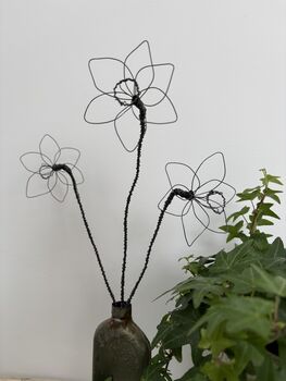 Three Handmade Wire Daffodils, 3 of 9