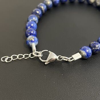 Mens Bracelet, Lapis Lazuli Blue Bracelet For Men, 6 of 8