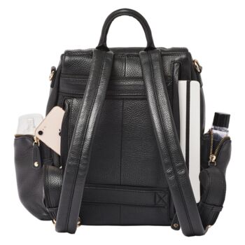 Amber Midi Black Pebble Leather Backpack, 11 of 11