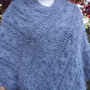 Grey Soft Knitted Ladies Poncho, thumbnail 2 of 10