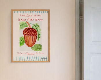 Personalised Best Teacher Gift Great Oaks Grow Art Print, 3 of 5