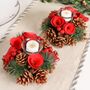 Set Of Two Winter Roses Christmas Tealight Holders, thumbnail 1 of 6