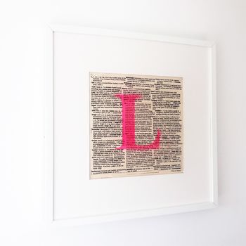 Recycled Personalised Initial Neon Typography Print, 8 of 12