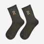 Women's Glitter Socks Black Gold Initial 'R', thumbnail 1 of 5