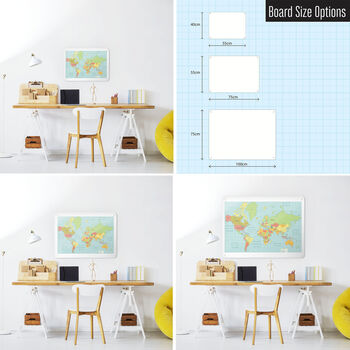 World Map Large Magnetic Wall Art Panel, 3 of 6