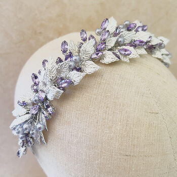 Lilac Crystal And Pearl Headband, 4 of 5