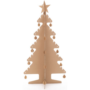 Kid Eco Cardboard Christmas Tree Three Pack Brown, 3 of 6